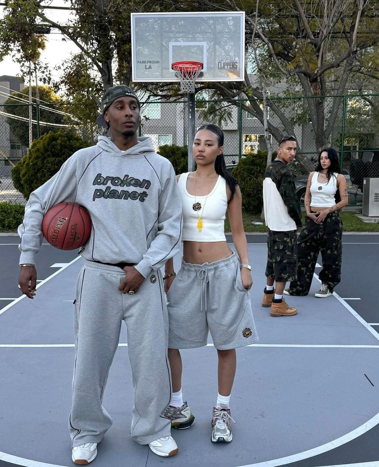 Broken Planet Camouflage Puff Print Fleece Sweatsuit
