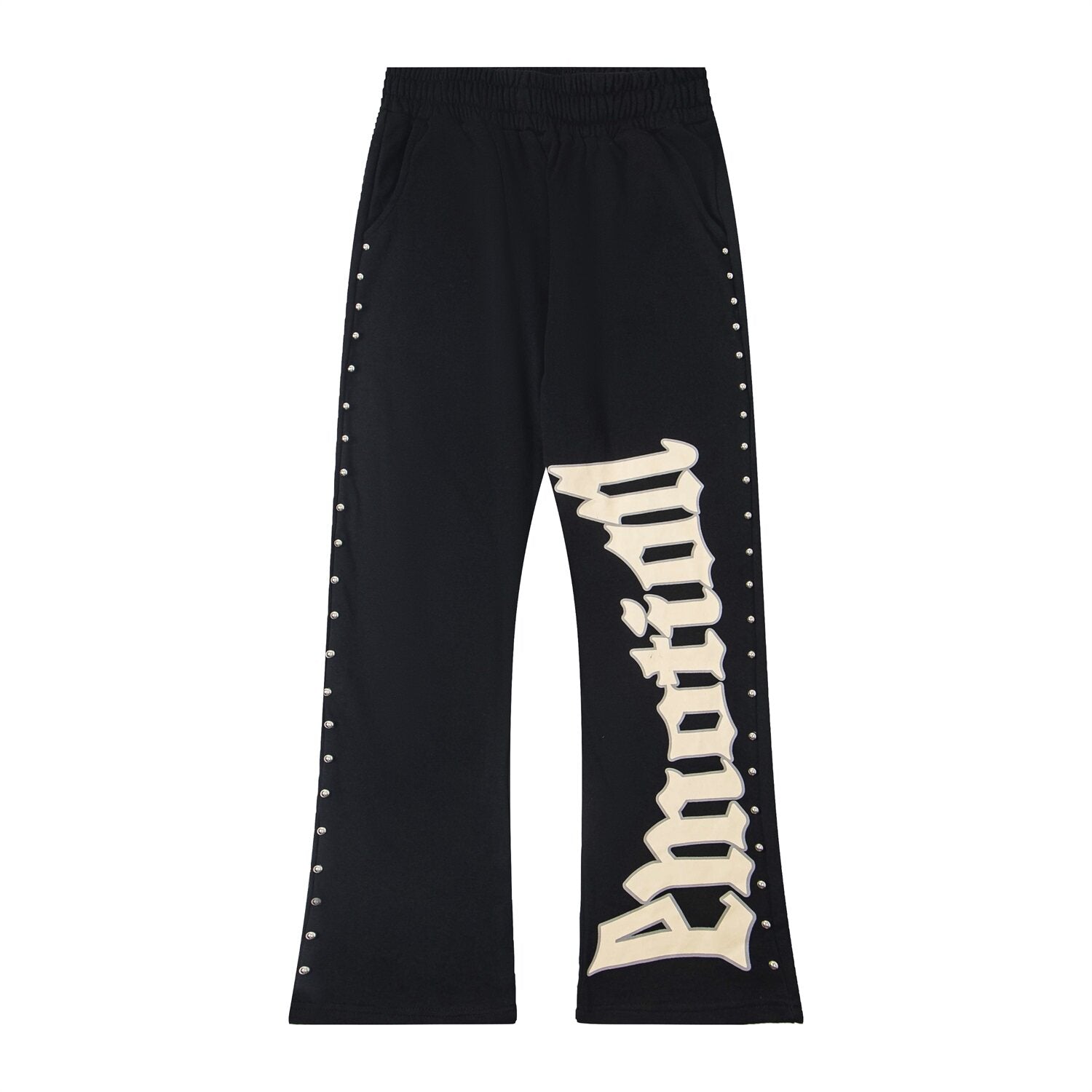 MIXED EMOTION Beaded Graphic Cotton Sweatsuit Set