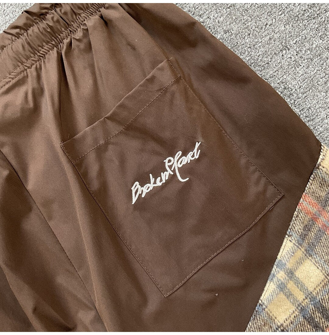 Broken Planet Contrasting Color Casual Striped Check Pants