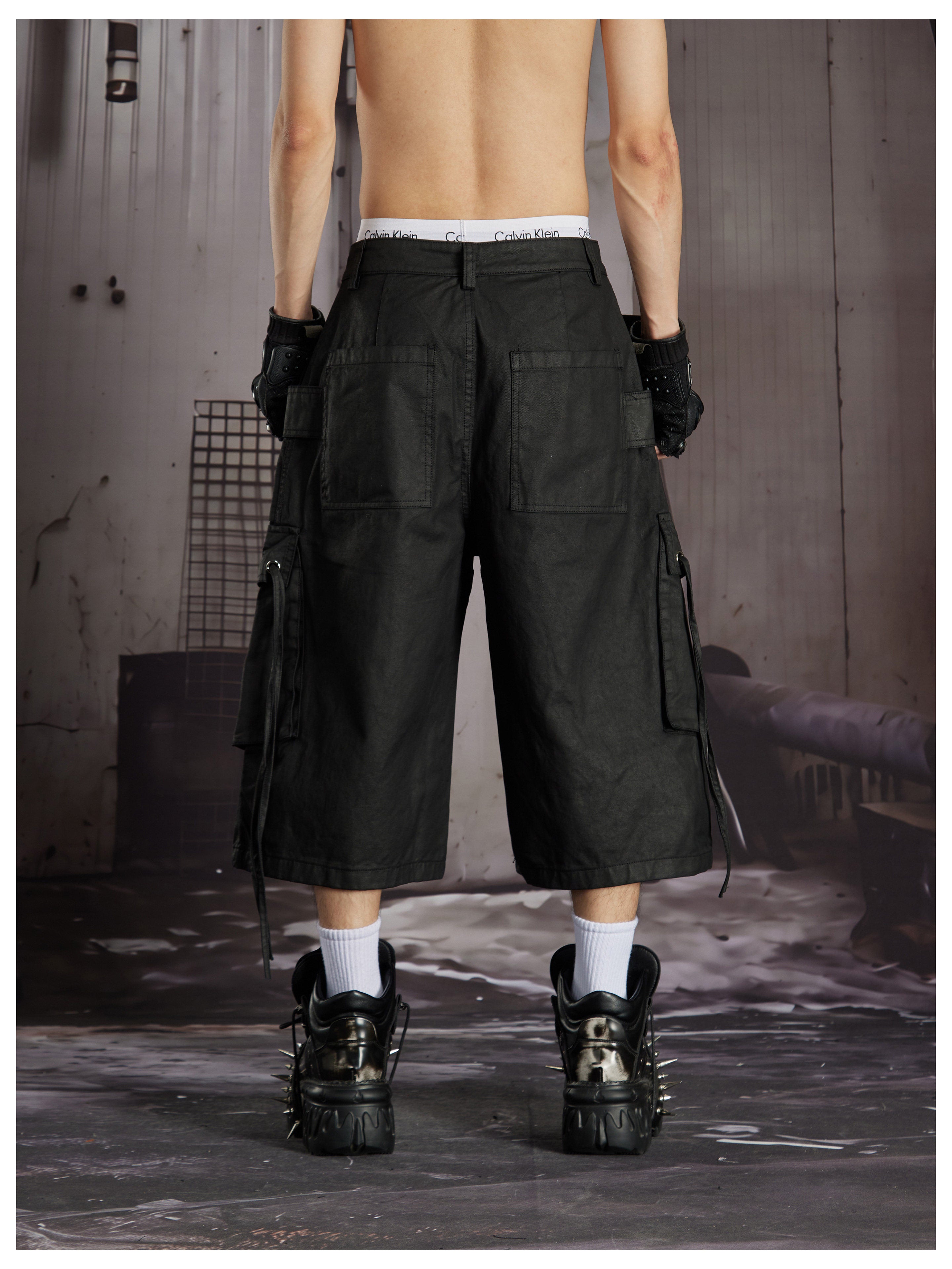 NOMANIAI Multi-pocket work pants, ankle-length pants