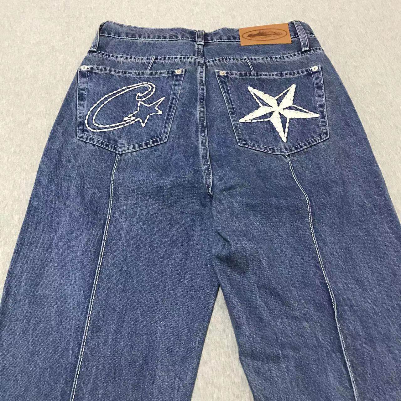 Drill Wind Devil Island Printed Gothic Denim Pants