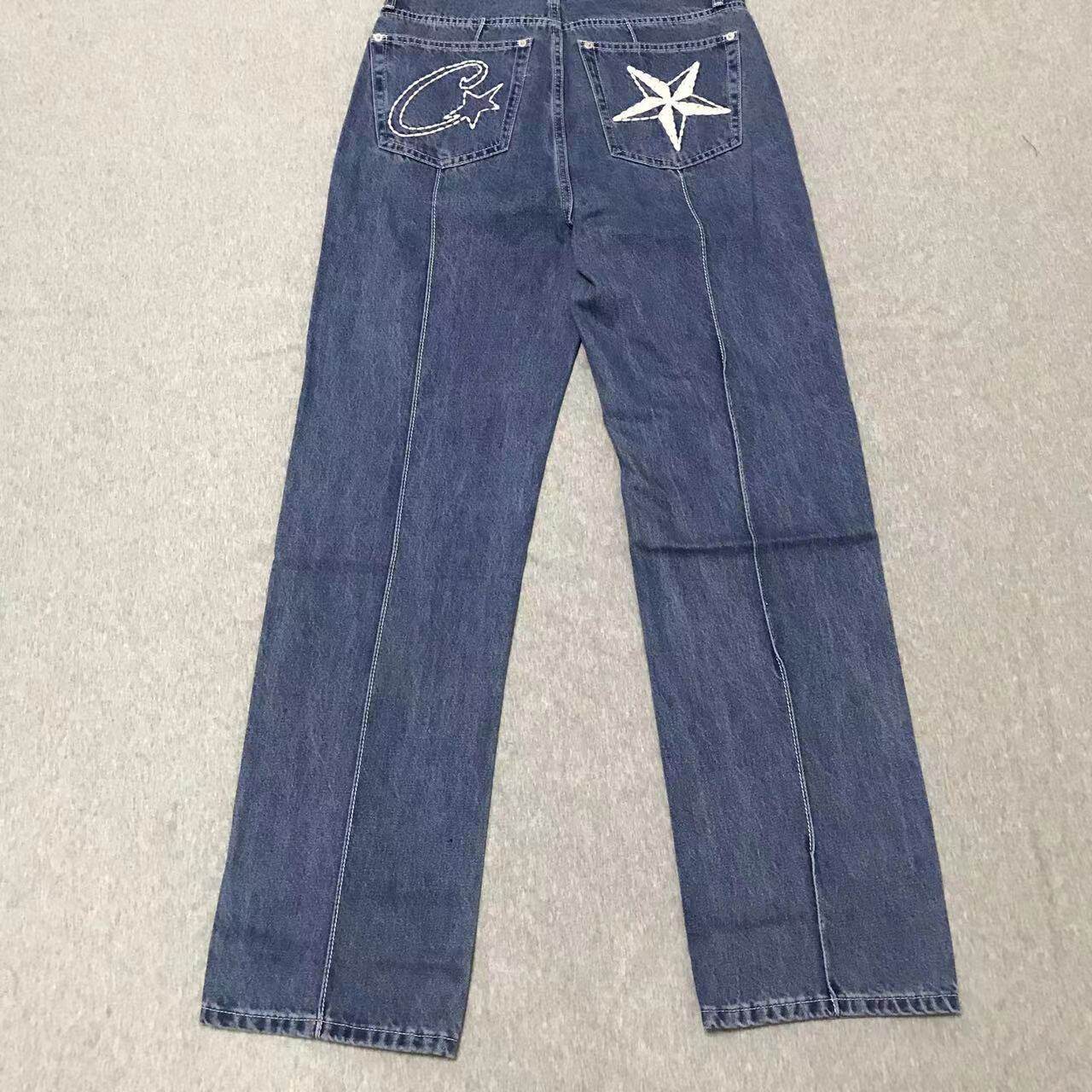 Drill Wind Devil Island Printed Gothic Denim Pants