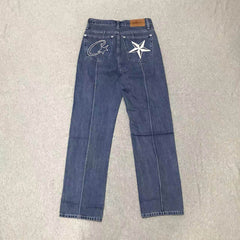 Drill Wind Devil Island Printed Gothic Denim Pants