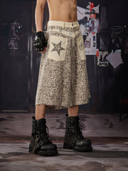NOMANIAI Punk Y2K leopard print pants - Loose and casual shorts