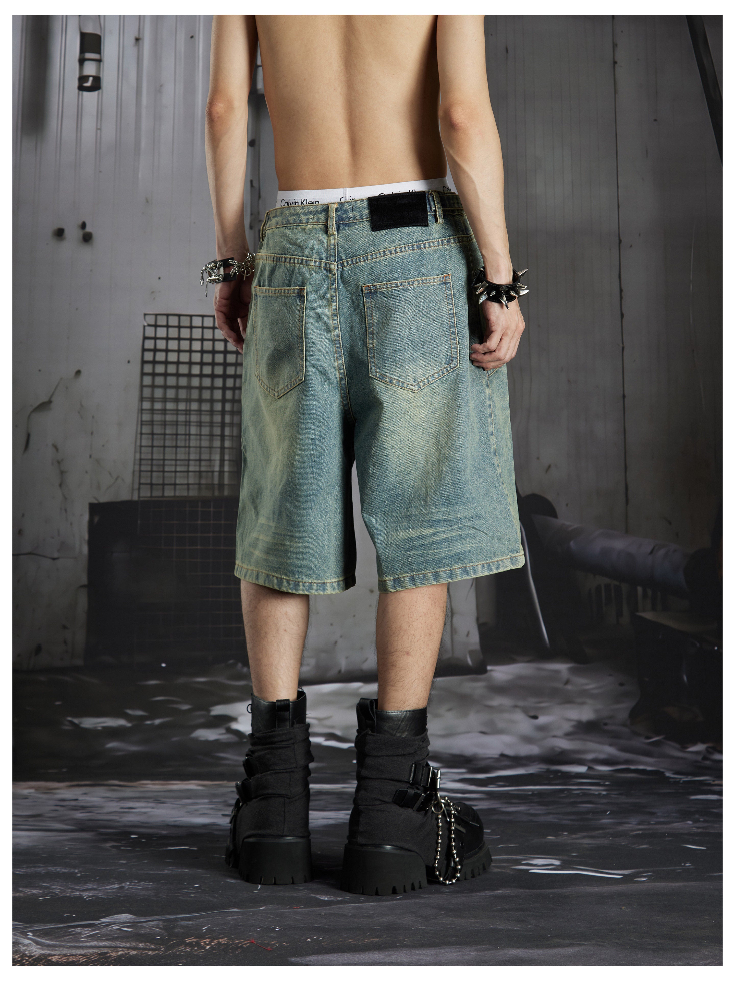 NOMANIAI Double waist top style old-fashioned five-pocket pants