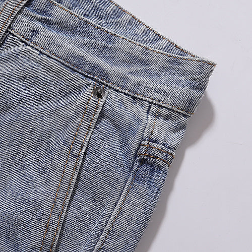 Ksubi Men Blue Baggy Patchwork Denim Shorts