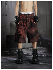 NOMANIAI Dark Vanguard Y2K Hand-painted Rivet Five-Piece Pants