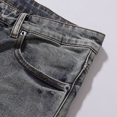 Ksubi Men Knee Distressed Slim Denim Jeans