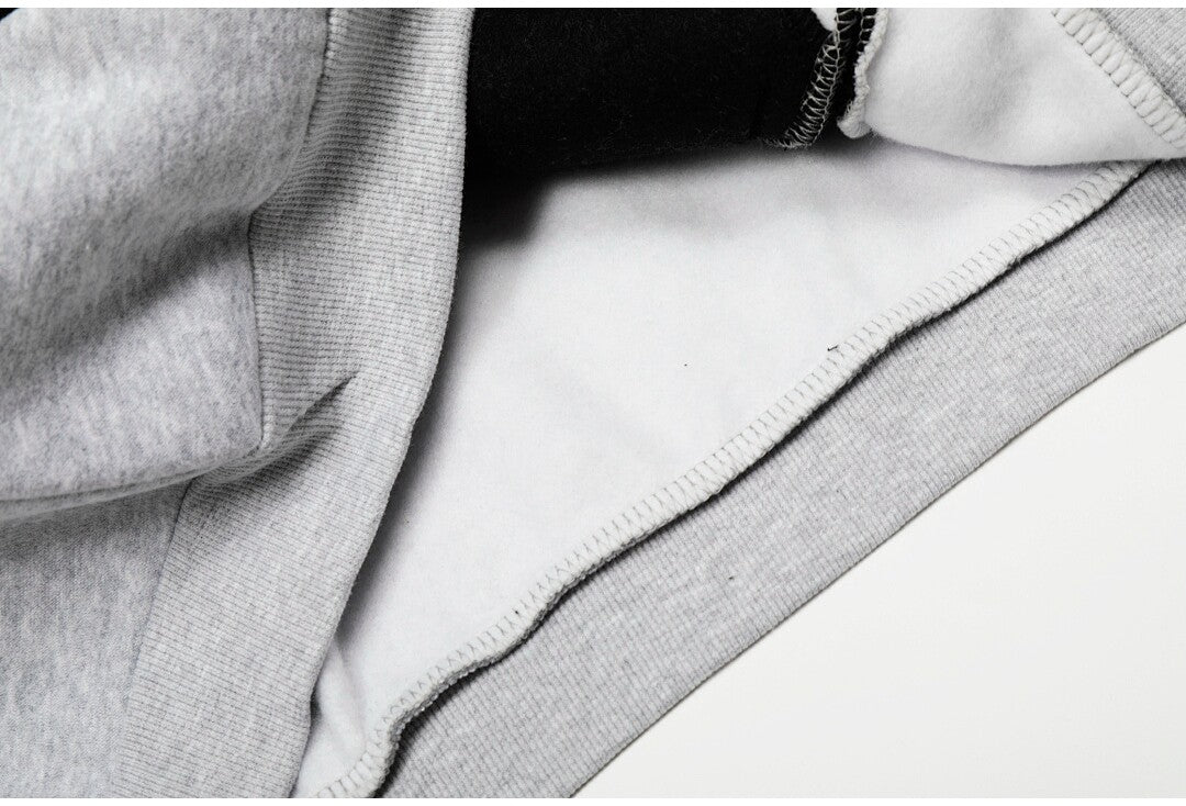 Mertra Contrasting-color embroidered fleece pullover jacket