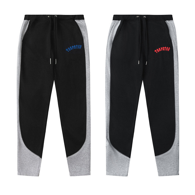 Trapstar Hip Hop Embroidery Color-Contrasting Fleece Sweater Set