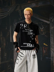 NOMANIAI Streetwear distressed print T-shirt