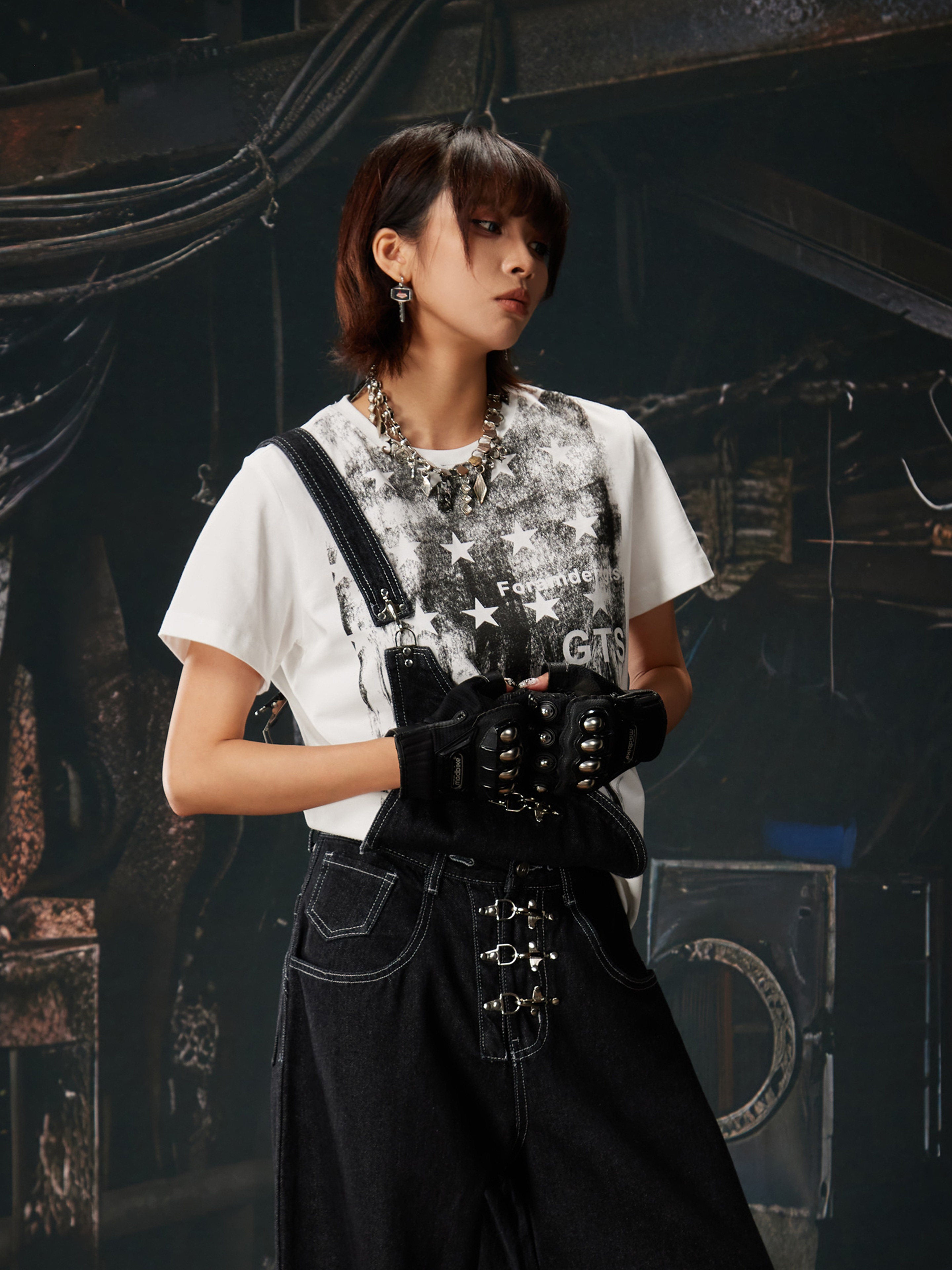 NOMANIAI Jersey short-sleeved printed t-shirt with a fitted design