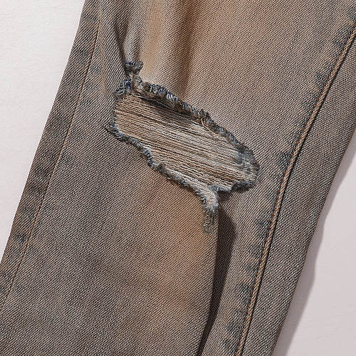 Purple Brand Men Mud Wash Ripped Denim Jeans