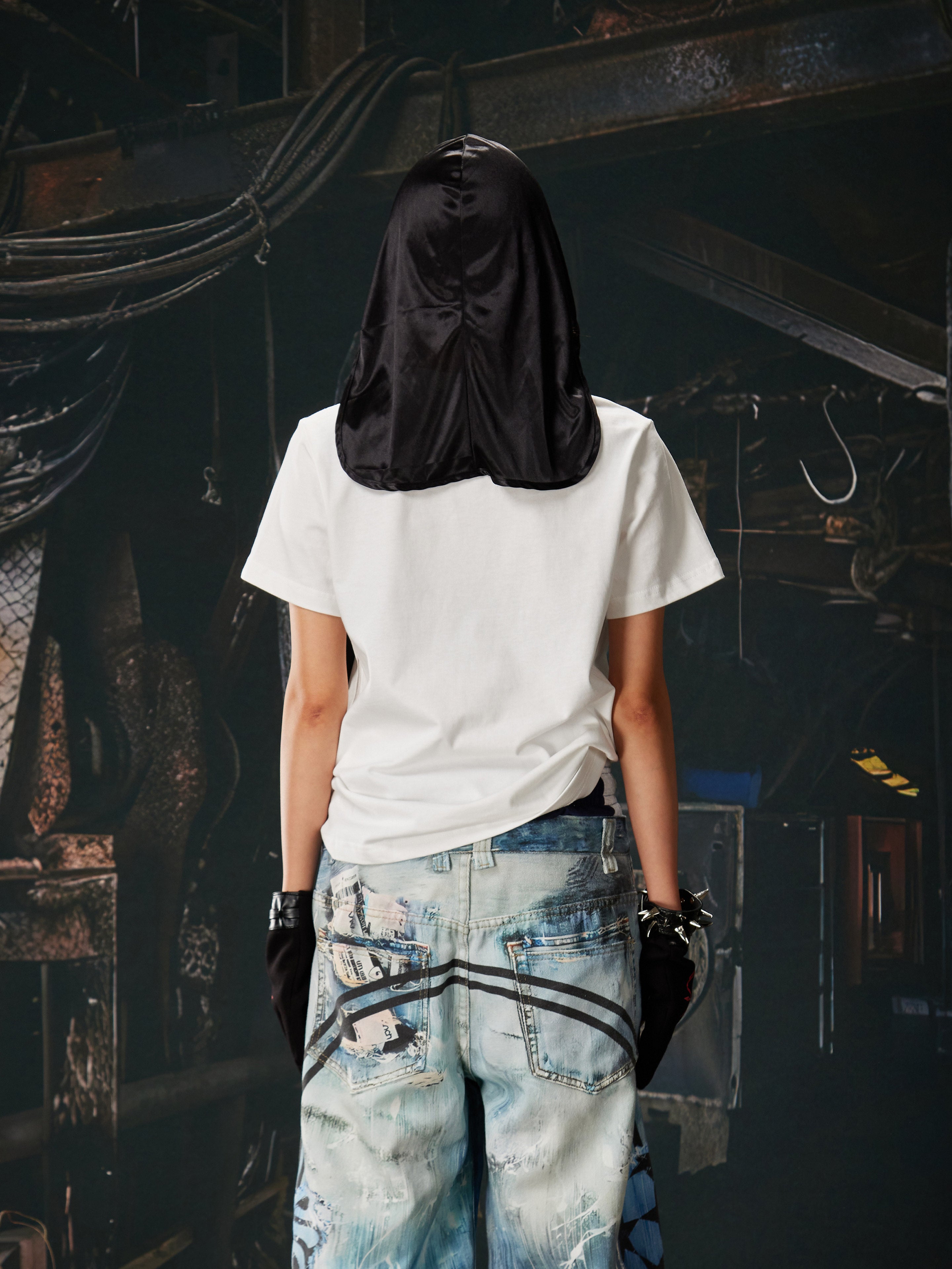 NOMANIAI Jersey short-sleeved printed t-shirt with a fitted design