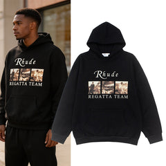 RHUDE American Vintage Nautical Graphic Fleece Lined Hoodie