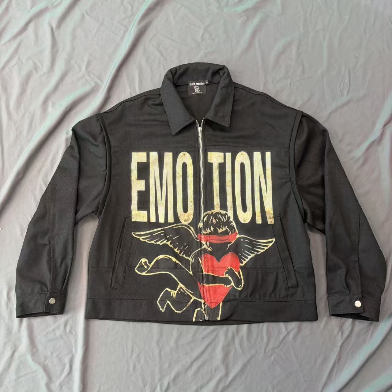 MIXED EMOTION Detachable Sleeve DTG Printed Jacket