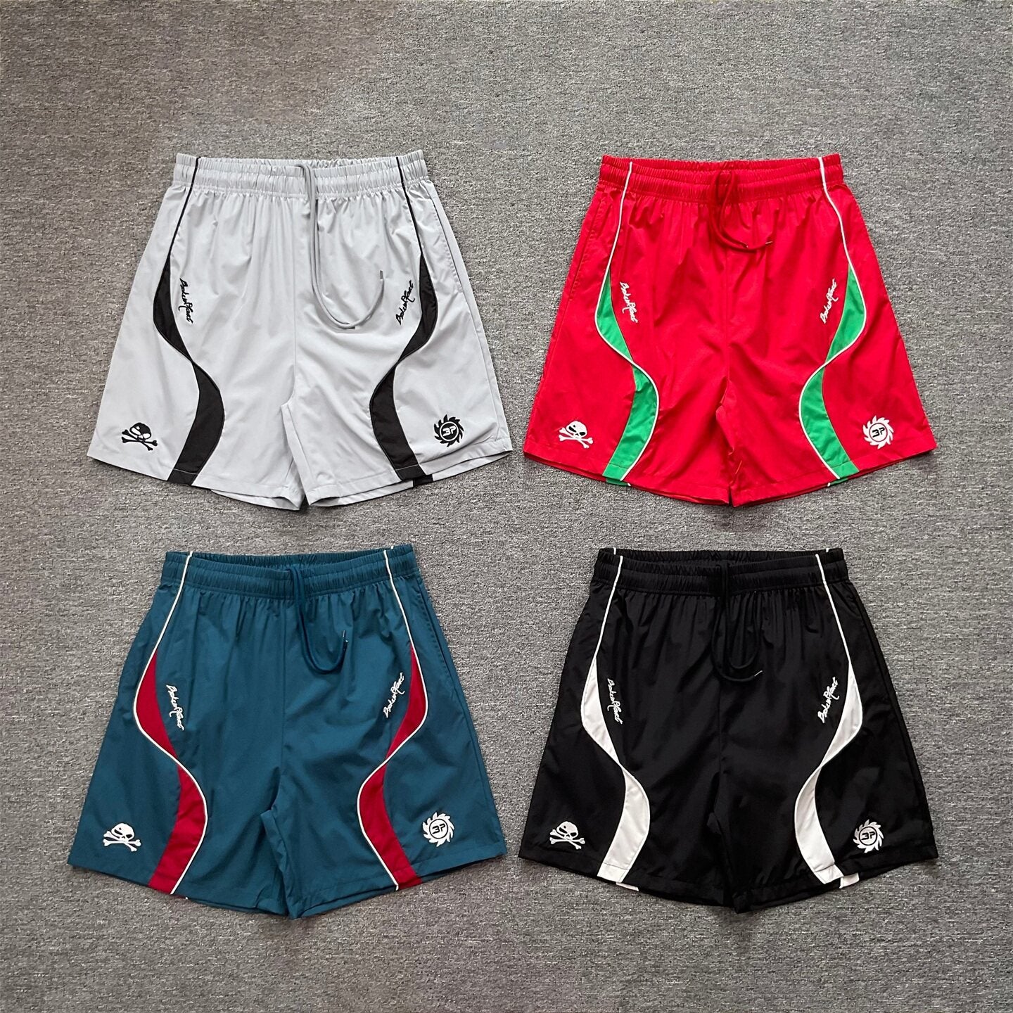 Broken Planet Embroidered Color Block Sports Shorts
