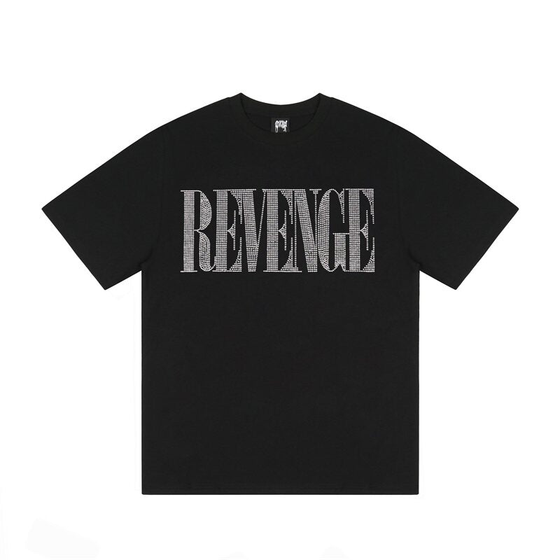 Revenge High Street Rhinestone Oversized Cotton Tee