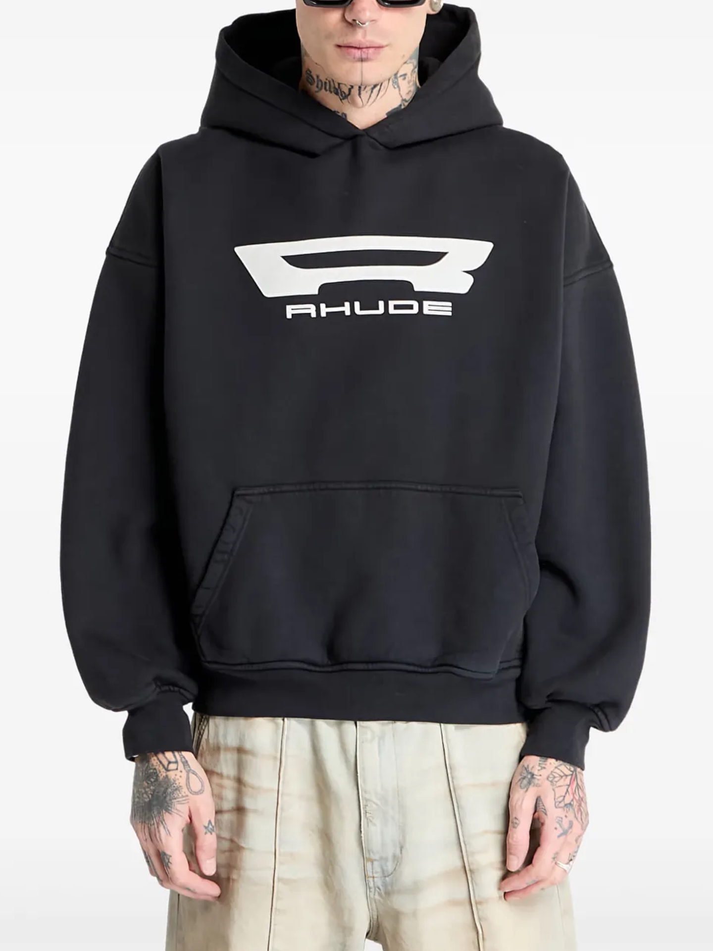 RHUDE Classic Big R Vintage Washed Boxy Hoodie