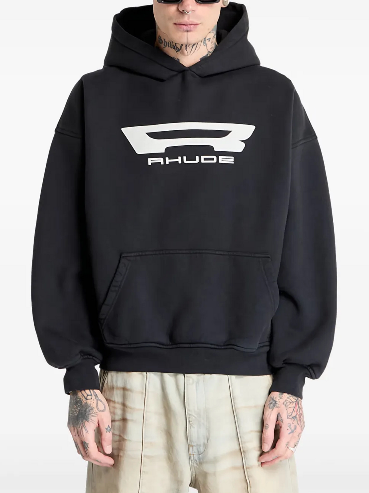 RHUDE Classic Big R Vintage Washed Boxy Hoodie