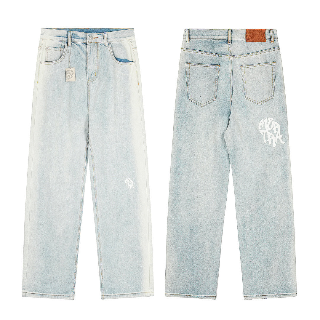 Mertra Jeans' washed and distressed straight jeans