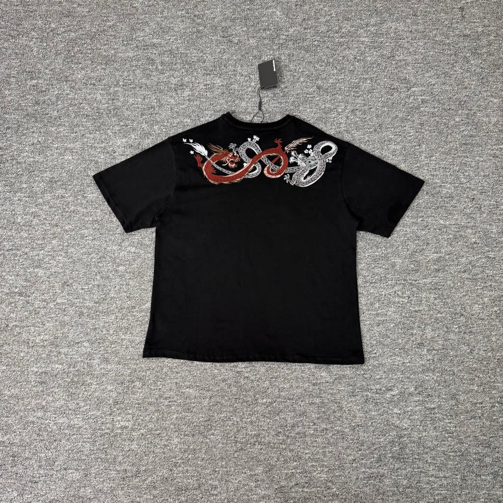 Derschutze Chinese Dragon Embroidered Streetwear Tee