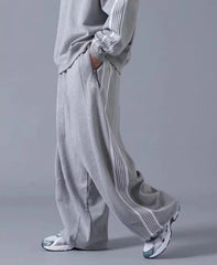Needles Butterfly Embroidered Striped Straight Leg Pants