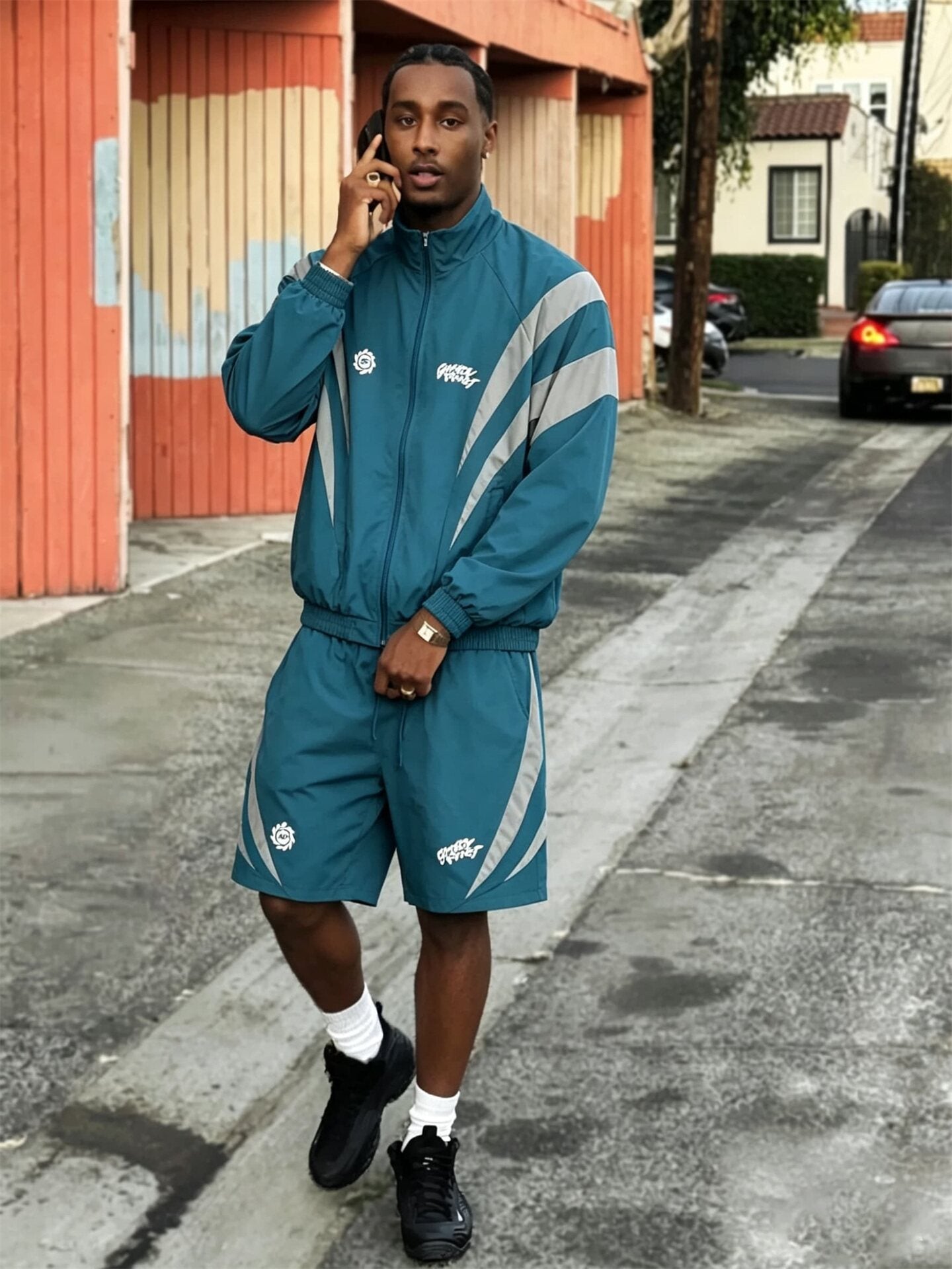 Broken Planet Reflective Tech Wear Jacket Shorts Set