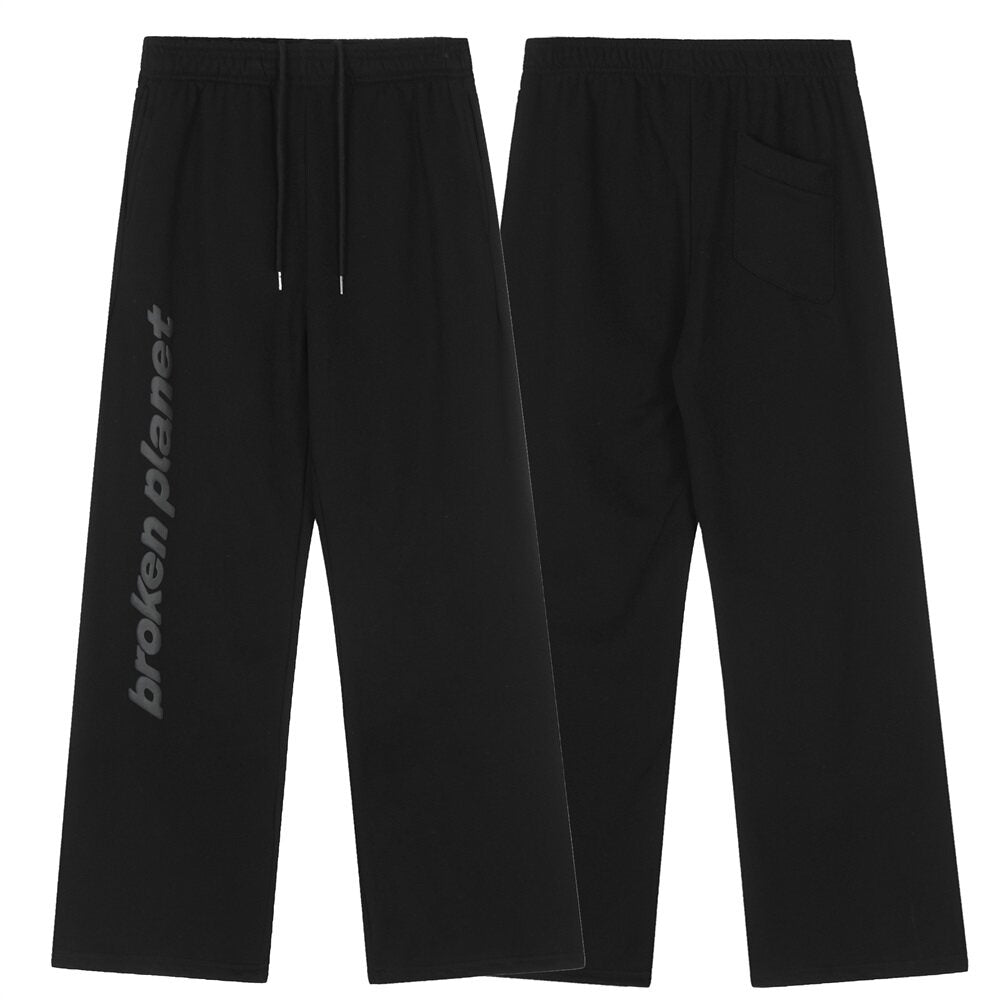 Broken Planet Fleece Puff Print Loose Sweatpants