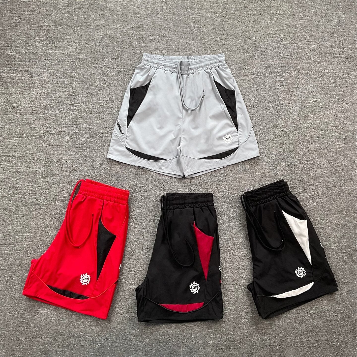 Broken Planet Geometric Spliced Quick Dry Shorts