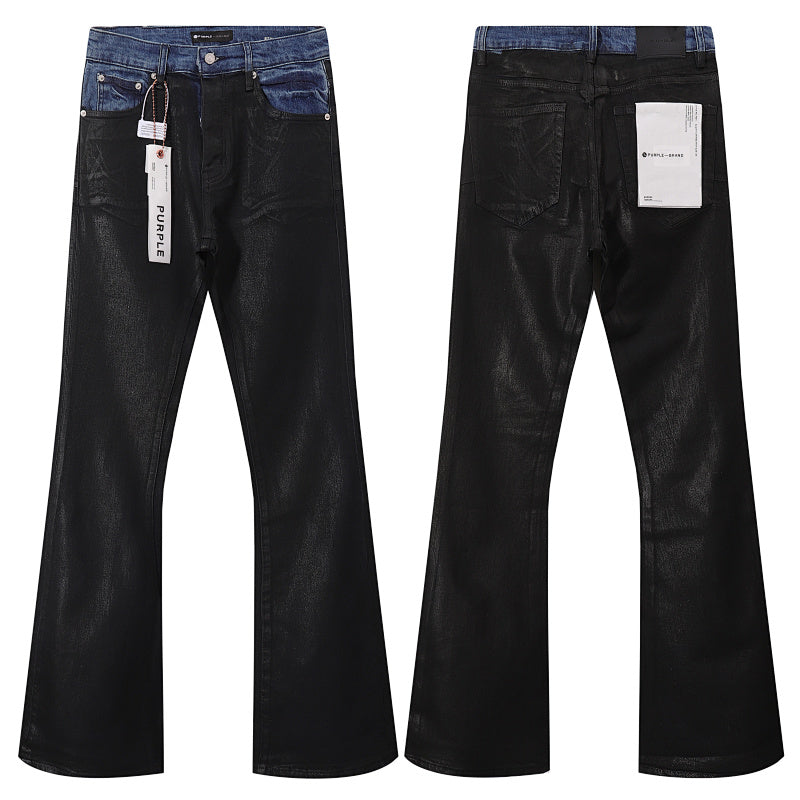 Purple Brand Men Two Tone Black Flare Jeans