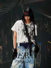 NOMANIAI Jersey short-sleeved printed t-shirt with a fitted design