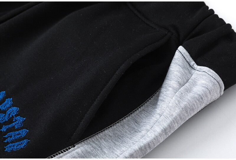Trapstar Hip Hop Embroidery Color-Contrasting Fleece Sweater Set