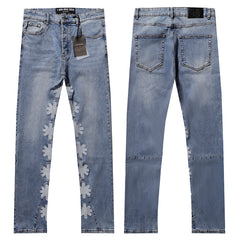 LOST SHDWS Light Wash Side Floral Denim Jeans