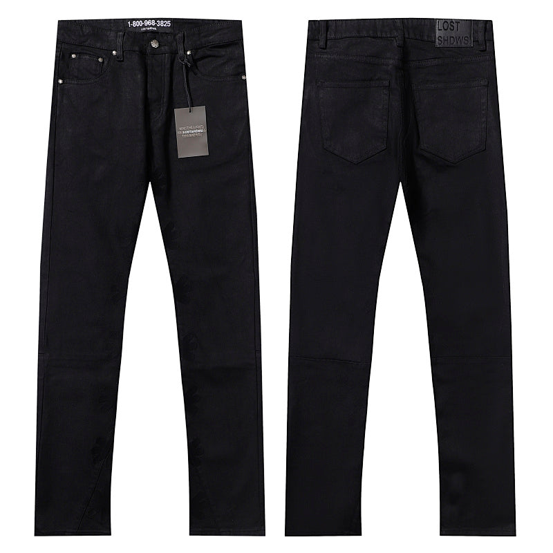 LOST SHDWS Premium Matte Black Button Fly Jeans