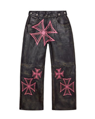 LEATHER CROXXX DENIM [BUBBLE GUM]