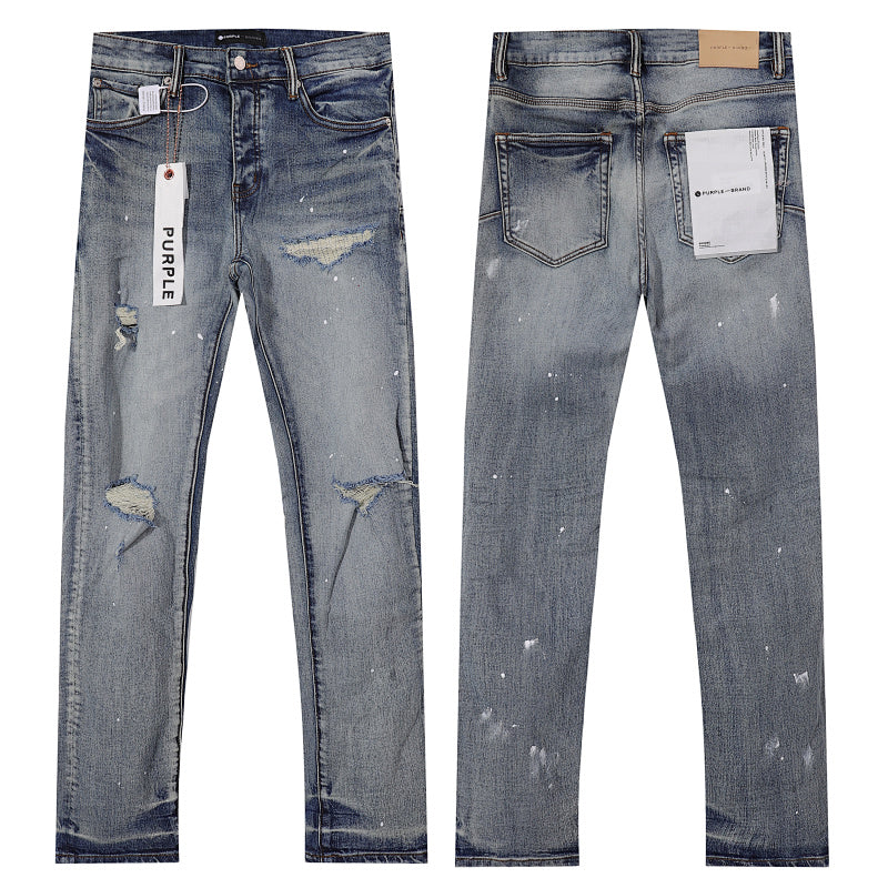 Purple Brand Men Slim Fit Ripped Denim Jeans
