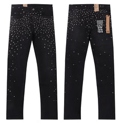 Ksubi Men Rhinestone Slim Fit Black Jeans