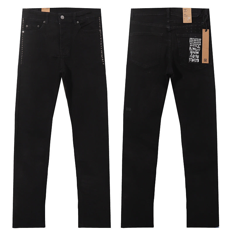 Ksubi Matte Black White Star Denim Slim Jeans