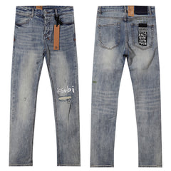 Ksubi Men Knee Distressed Slim Denim Jeans