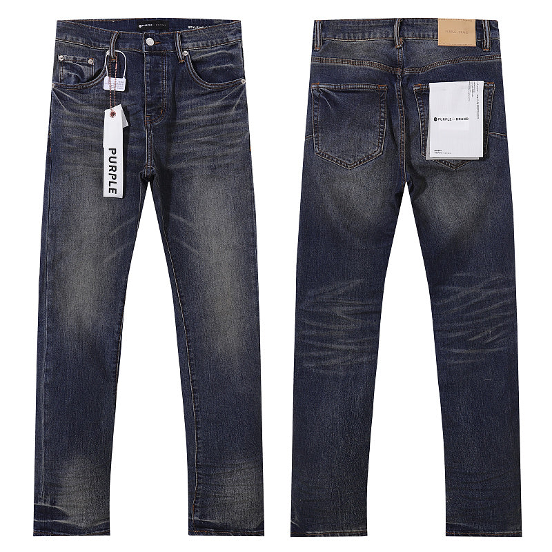 Purple Brand Men Black Blue Wash Denim Jeans