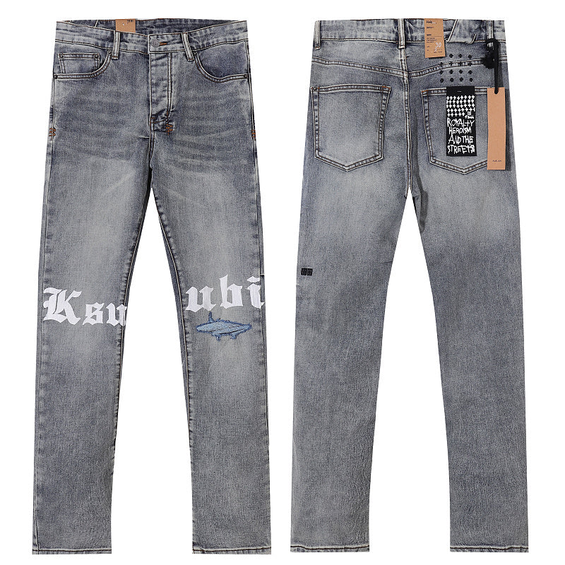 Ksubi Men Gothic Logo Slim Denim Jeans