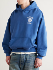 RHUDE Vintage Collegiate Eagle Print Boxy Hooded Sweatshirt