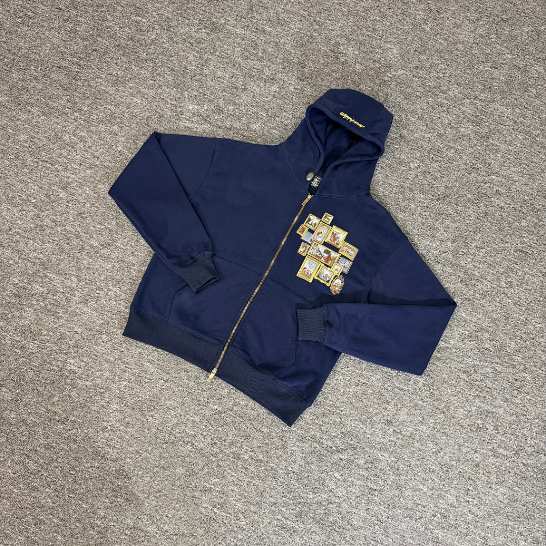 Derschutze Embroidered Loose-Fitting Hooded Shirt