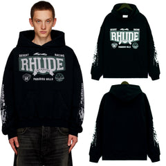 RHUDE American Streetwear Fleece Oversized Loose Hooded Pullover