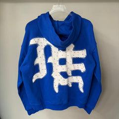 MIXED EMOTION Christmas Rhinestone Zip Hoodie