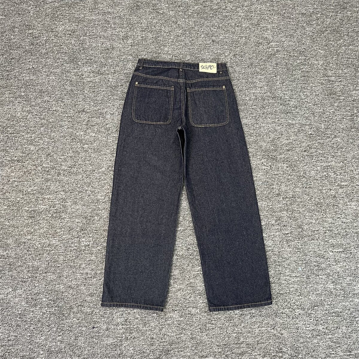 Derschutze Hip Hop Heavy Embroidered Straight Jeans