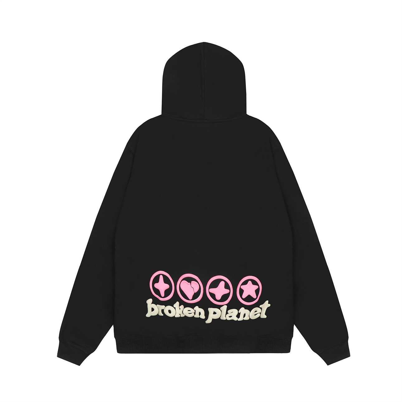 Broken Planet Puff Print Fleece Pullover Hoodie