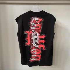 Mixed Emotion Graphic Sleeveless Streetwear Vest