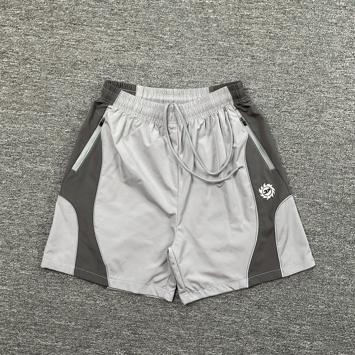 Broken Planet Geometric Spliced Nylon Sport Shorts